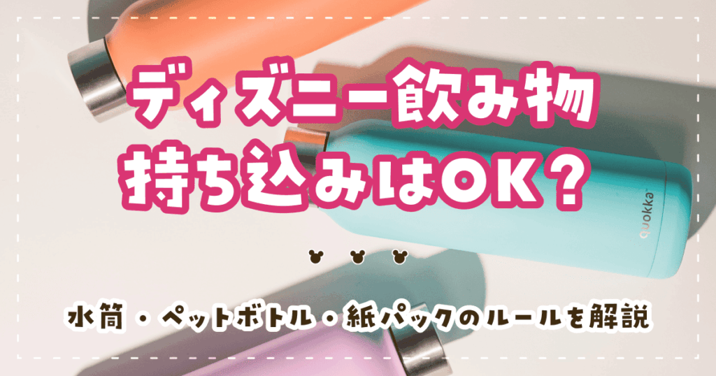 ディズニー飲み物持ち込みはOK？水筒・ペットボトル・紙パックのルールを解説