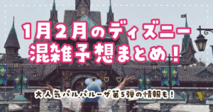1月2月のディズニー混雑予想まとめ！大人気パルパルーザ第5弾の情報も！