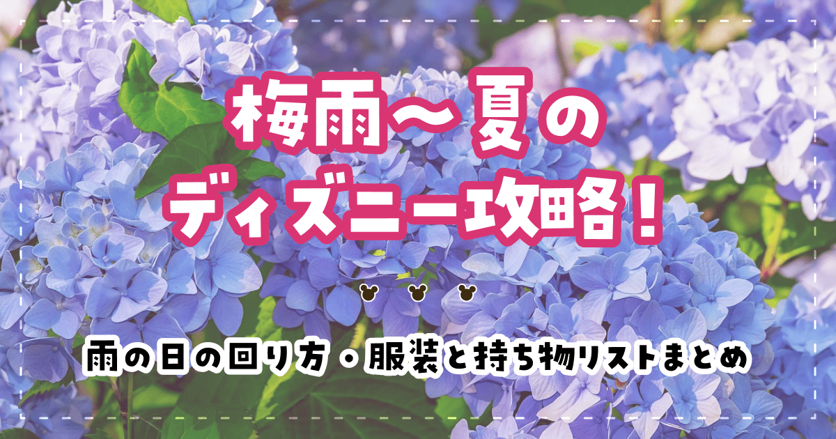 梅雨〜夏のディズニー攻略！雨の日の回り方・服装と持ち物リストまとめ